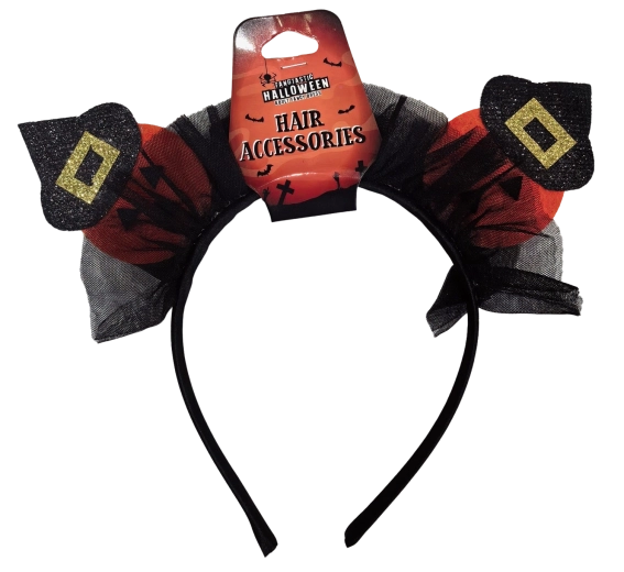 Halloween čelenka s dýněmi a čarodějnickými kloboučky