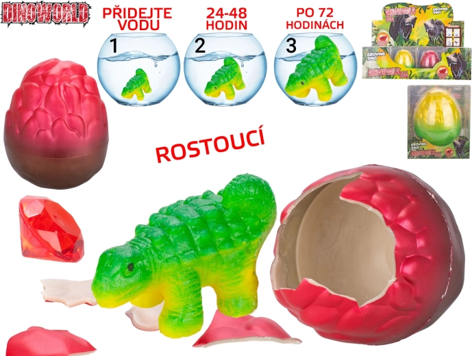 Dinoworld líhnoucí a rostoucí dinosaurus s drahokamem