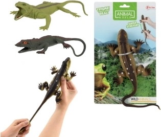 Natahovací gumová ještěrka s kuličkami uvnitř