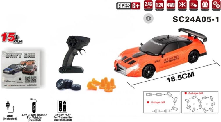 RC drift auto na dálkové ovládání 4x4