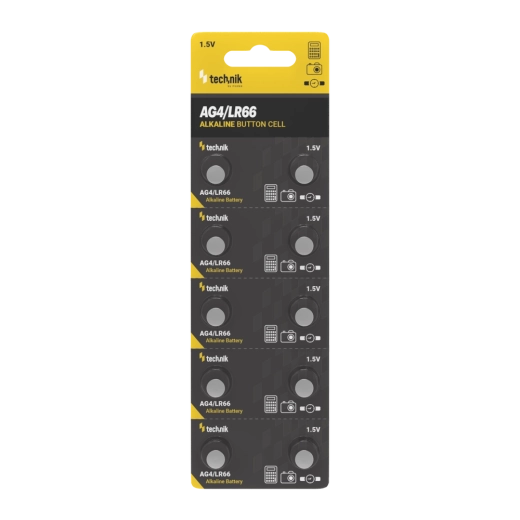 Alkalická knoflíková baterie Technik Platinum AG4 / LR66 / LR626 / 377 1,5 V, balení 10 ks