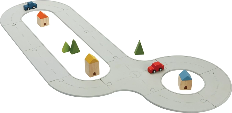 Gumová auto a vláčkodráha PlanToys