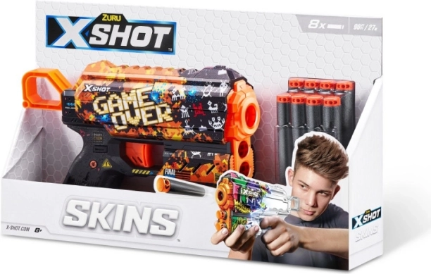 X-Shot Skins Flux – pěnová pistole Game Over (8 šipek)