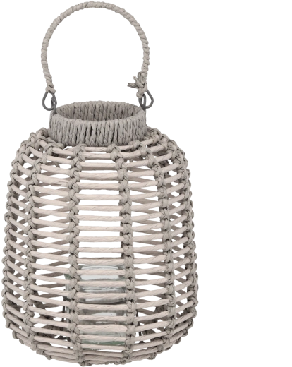 Pletený lampion 22 × 27 cm šedý