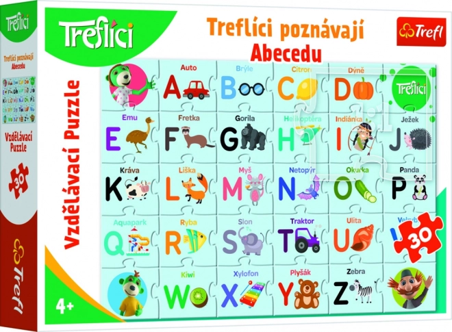 Puzzle Treflíci poznávají abecedu 30 dílků