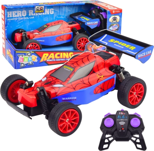 RC závodní auto superhrdiny 2.4G se světly a zvuky – červené