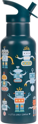 A Little Lovely Company nerezová láhev na pití 500 ml roboti