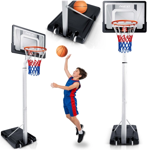 Neo-Sport nastavitelný mobilní basketbalový koš 150–260 cm