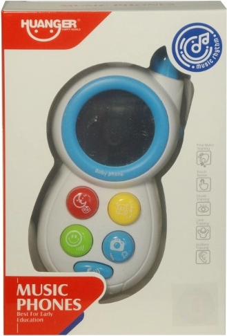 Barevný dětský telefon s melodiemi a zrcátkem
