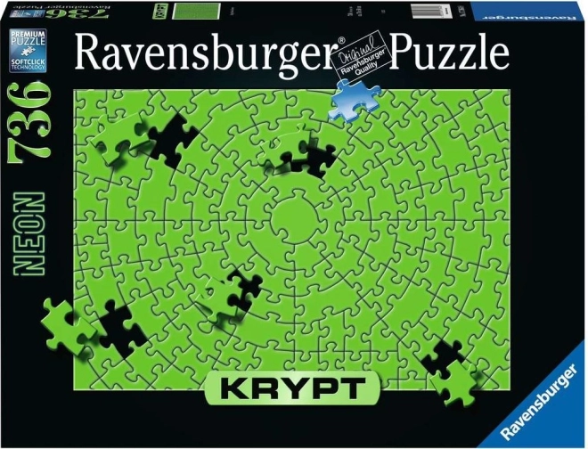 Puzzle RAVENSBURGER KRYPT neonově zelené, 736 dílků