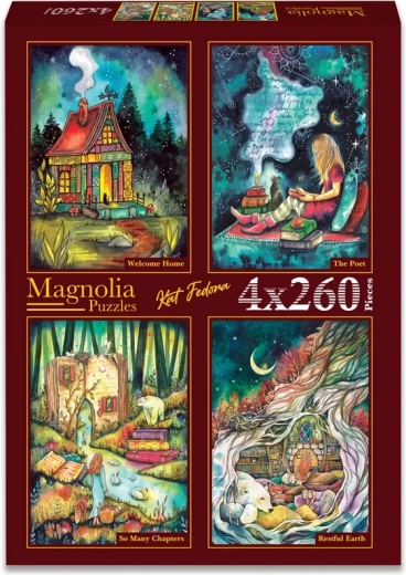 Magnolia puzzle Návrat domů, Duše básníka, Příběh plný kapitol a Poklidná země (4×260 dílků)