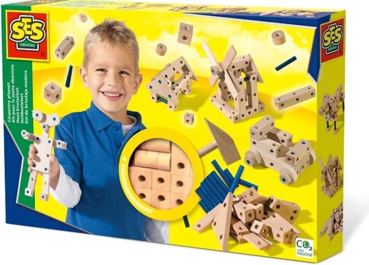 SES Creative malá stolárna – dřevěná konstrukční stavebnice