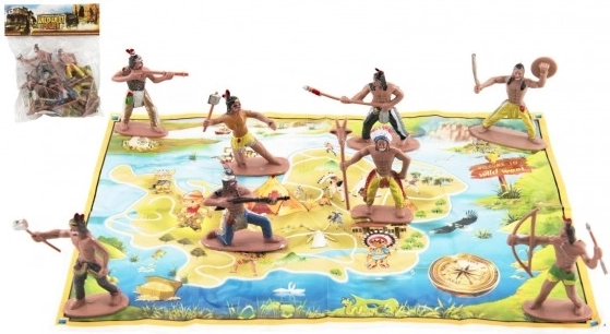 Figurky indiánů s mapou