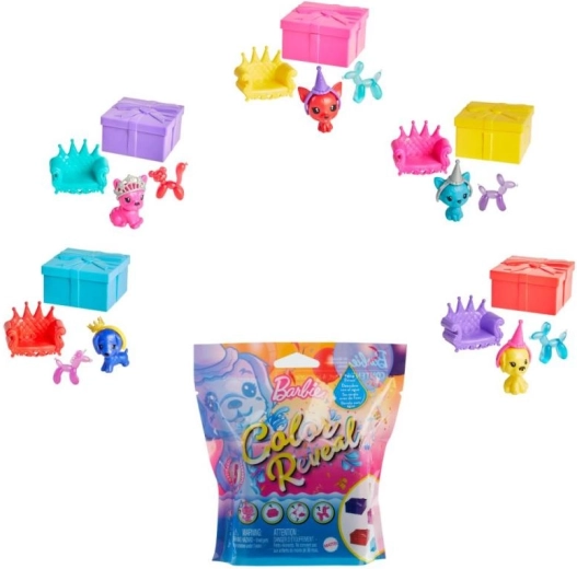 Barbie Color Reveal párty zvířátko - 1 kus