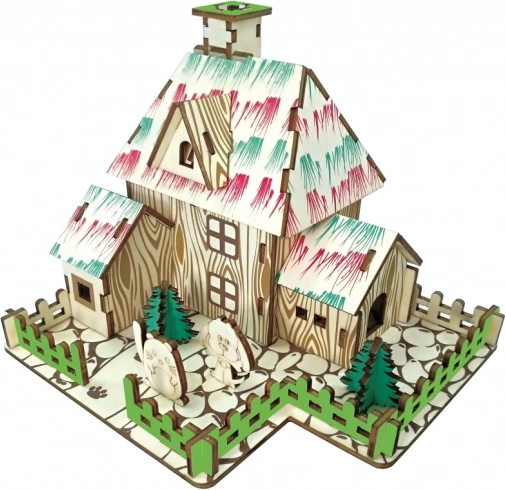 Dřevěné 3D puzzle čarodějnická chýše WOODCRAFT