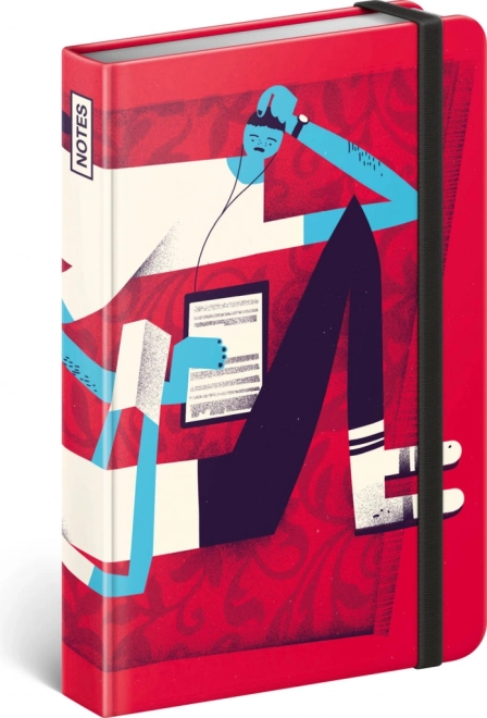 Linkovaný zápisník s pevnými deskami 11 × 16 cm Dominik Miklušák – červený