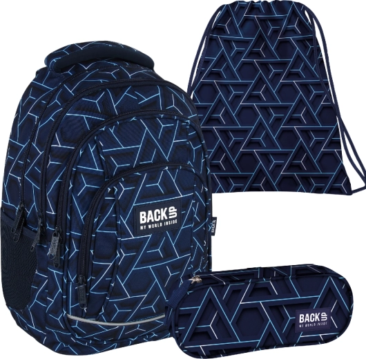 Školní set BackUP ion 3v1 (batoh, penál etue a vak)