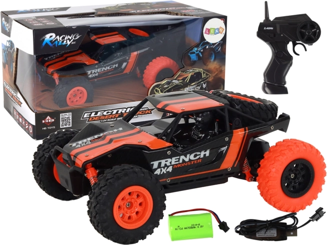RC terénní auto 1:24 s pohonem 4x4 – oranžové