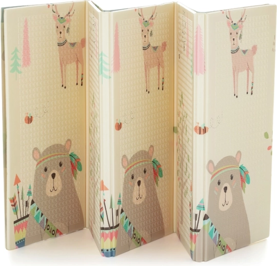 Skládací pěnová podložka na hraní PETITE&MARS Campy Elephant & Fox