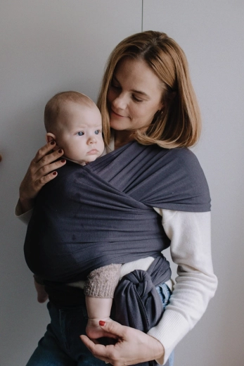 Boba šátek na nošení dětí Serenity Wrap charcoal