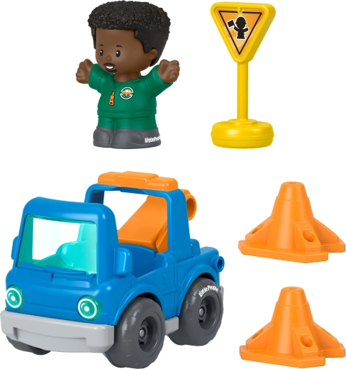 Fisher-Price Little People sada odtahové služby s autíčkem, figurkou a doplňky