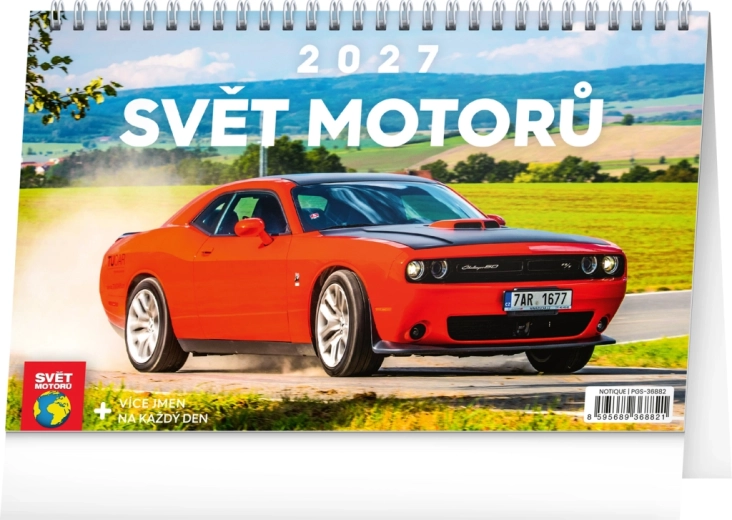 Notique stolní kalendář Svět motorů 2027 (23,1 × 14,5 cm)