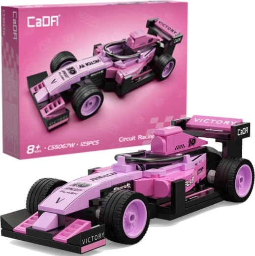 Stavebnice CaDA závodní auto Circuit racing car pink (123 dílků)