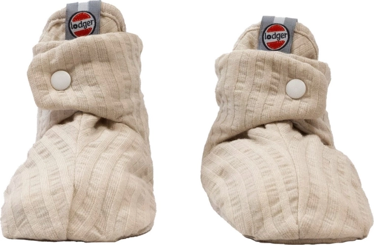 LODGER bavlněné capáčky Slipper Seersucker birch 3–6 měsíců