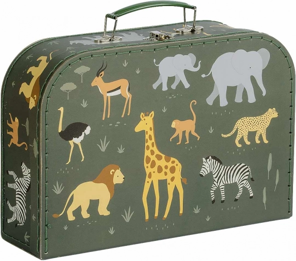 A Little Lovely Company sada dvou kartonových kufříků pro děti s motivem lesních zvířátek – Zvířata