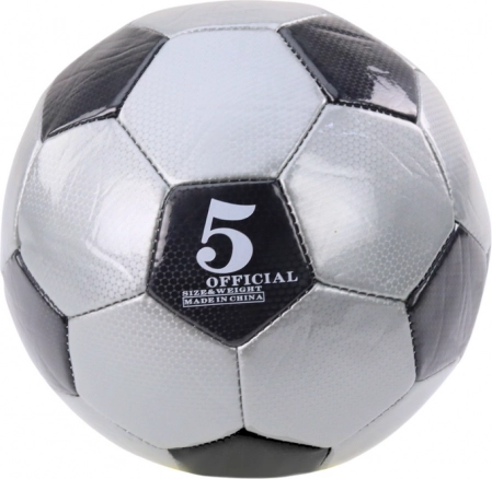 Klasický fotbalový míč, průměr 24 cm, velikost 5, šedý