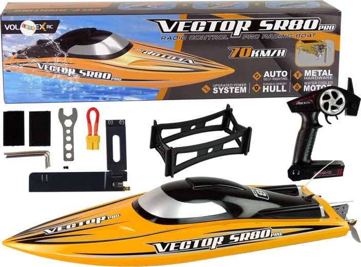 RC rychlostní člun VECTOR SR80 Pro bezkartáčový 74 km/h – žlutý