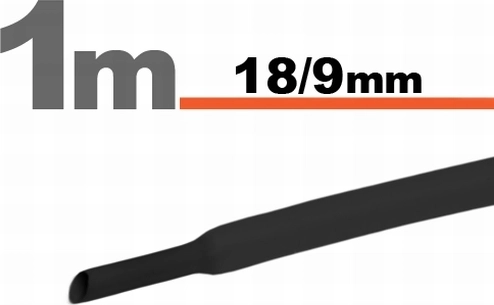 Černá bužírka 18/9 mm