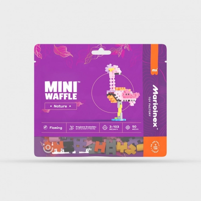 Stavebnice Mini Waffle Nature – plameňák, 50 dílků