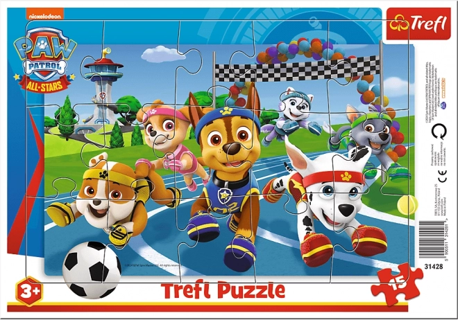 Puzzle Tlapková patrola vždy ochotní pomáhat 15 dílků