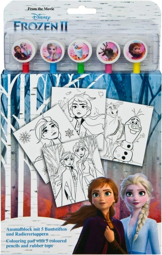 Disney Frozen 2 – omalovánkový blok s 5 pastelkami