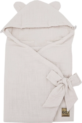 EKO mušelínová zavinovačka do autosedačky Beige 110 × 100 cm