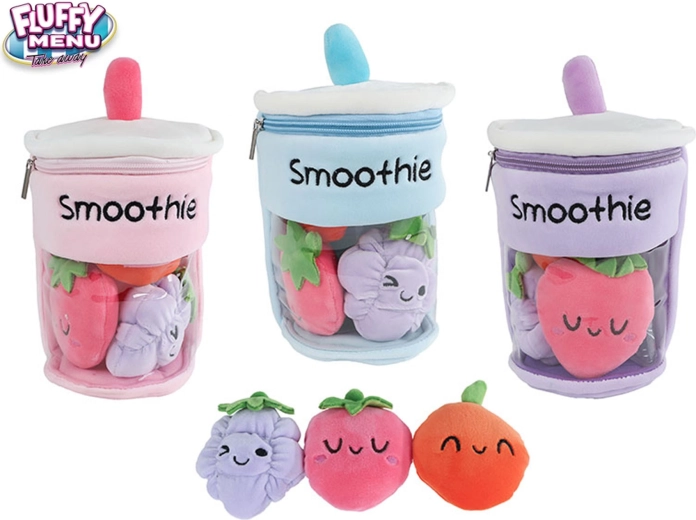 Plyšový smoothie kelímek s ovocem Fluffy Menu 25 cm