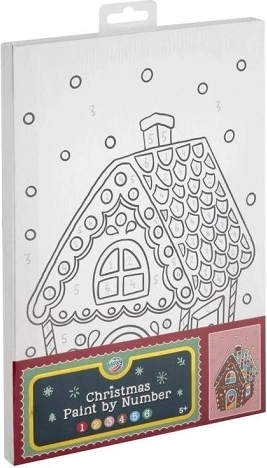 CCG XMAS malování podle čísel na plátně – perníková chaloupka 30 × 19 cm