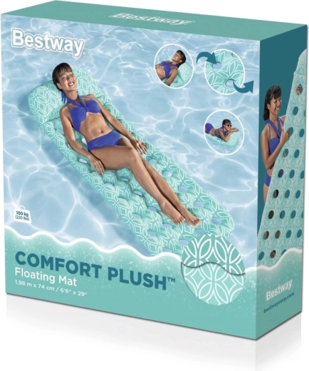 Nafukovací lehátko Bestway Comfort Plush 198 × 74 cm, tyrkysové