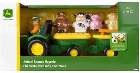 Tomy John Deere zvukový traktor se zvířátky