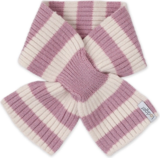 Lodger dětská merino šála stripe mauve - 1 kus