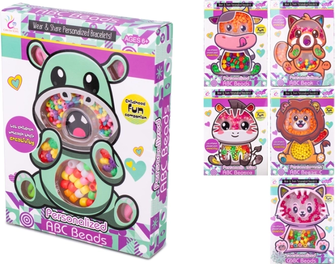 Sada navlékacích korálků se zvířátky pro děti