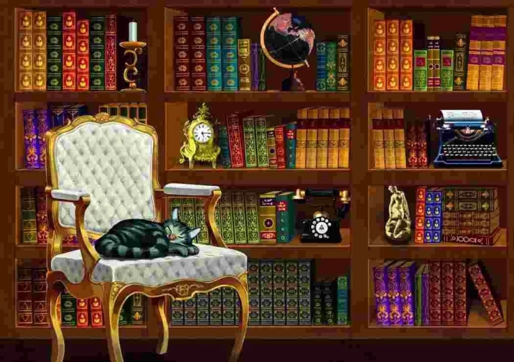 Puzzle Vintage knihovna 1000 dílků