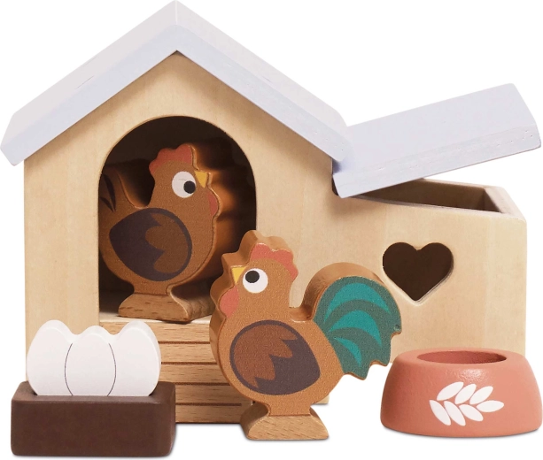 Le Toy Van dřevěný kurník – sada doplňků do domečku pro panenky