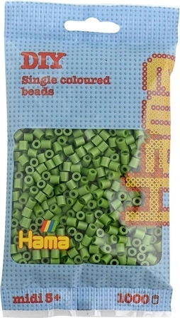 Hama midi zažehlovací korálky 1000 ks olivově zelené