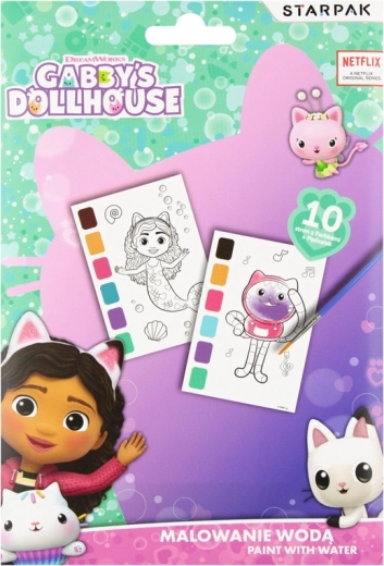 Vodové malování s motivem Gabby's Dollhouse