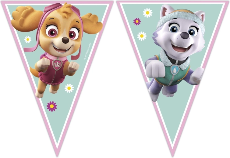 Paw Patrol girlanda s vlaječkami Skye a Everest (9 vlajek) - 1 kus