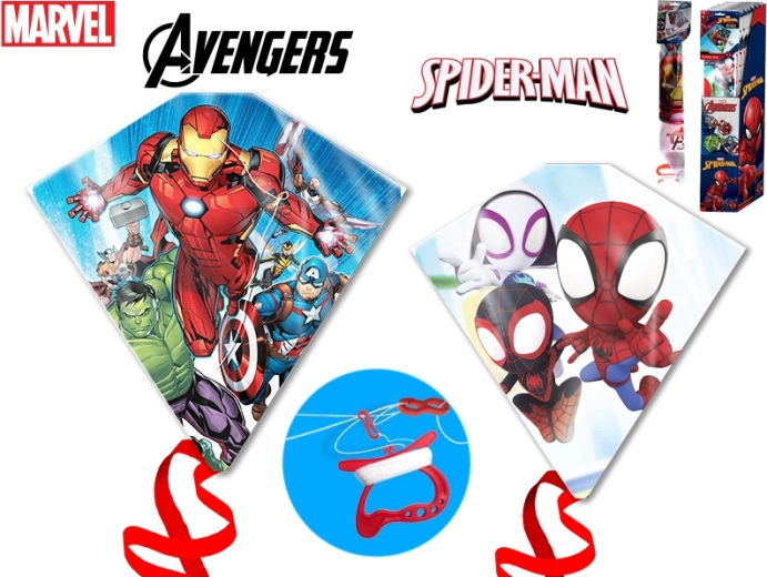 Létající drak s motivem Avengers a Spider-Man