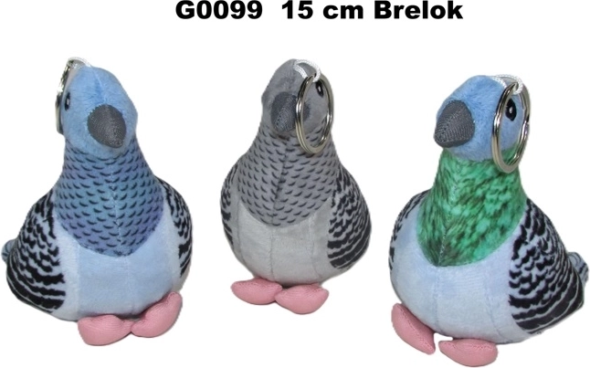 Plyšový přívěsek holub 15 cm (3 varianty)