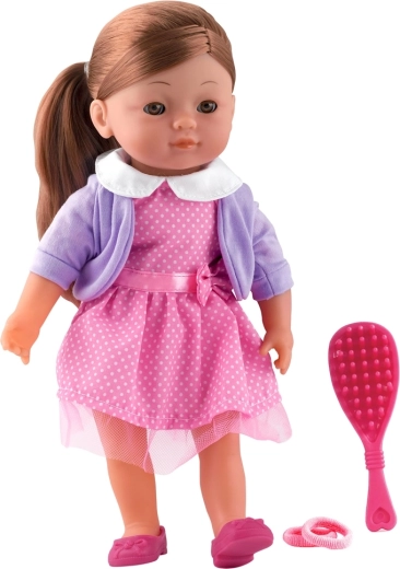 Dolls World módní panenka Elizabeth brunetka s doplňky 36 cm